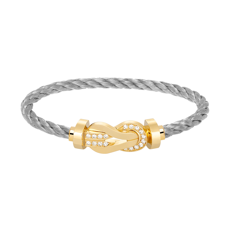 [✨ROSE✨]CHANCE LARGE 8 FIGURE BUCKLE HALF DIAMOND BRACELET GOLD