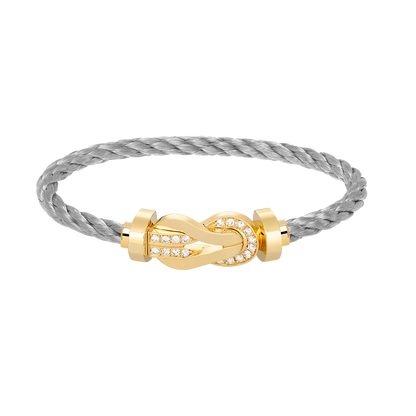 [✨ROSE✨]CHANCE LARGE 8 FIGURE BUCKLE HALF DIAMOND BRACELET GOLD