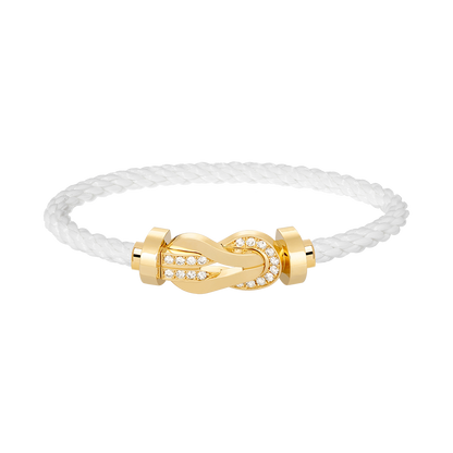 [✨ROSE✨]CHANCE LARGE 8 FIGURE BUCKLE HALF DIAMOND BRACELET GOLD