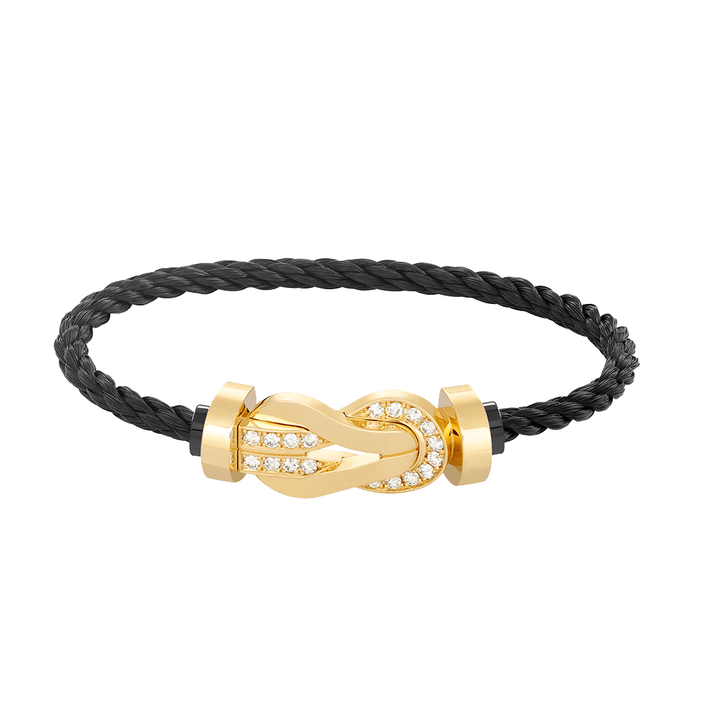 [✨ROSE✨]CHANCE LARGE 8 FIGURE BUCKLE HALF DIAMOND BRACELET GOLD