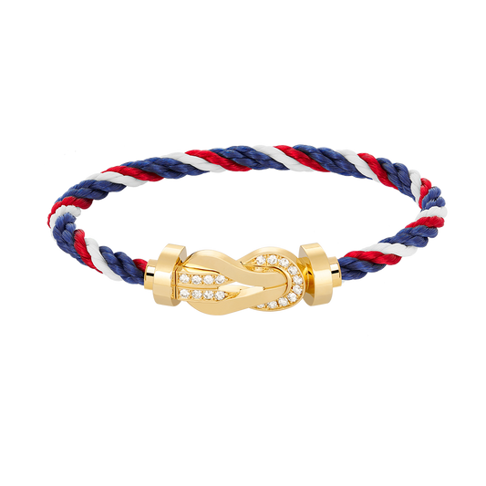 [✨ROSE✨]CHANCE LARGE 8 FIGURE BUCKLE HALF DIAMOND BRACELET GOLD