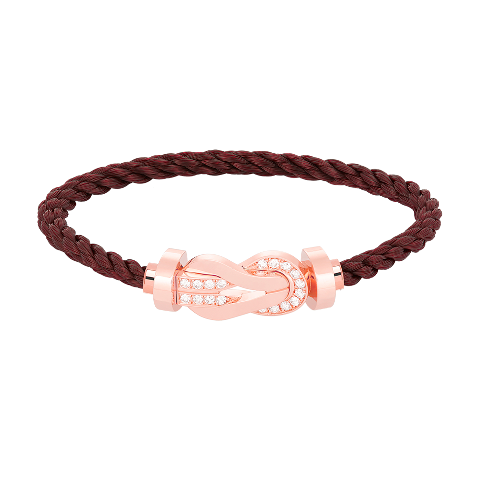 [✨ROSE✨]CHANCE LARGE 8 FIGURE BUCKLE HALF DIAMOND BRACELET ROSE GOLD