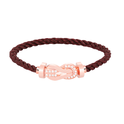 [✨ROSE✨]CHANCE LARGE 8 FIGURE BUCKLE HALF DIAMOND BRACELET ROSE GOLD
