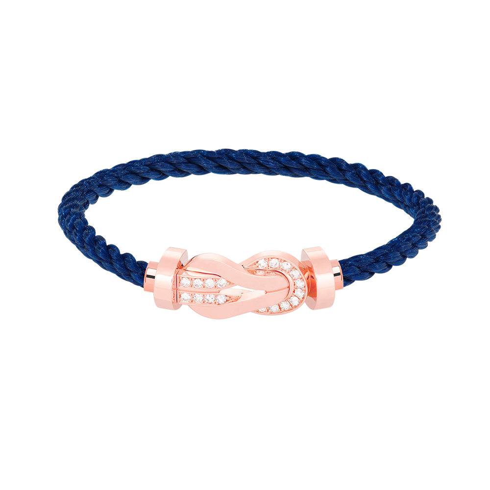 [✨ROSE✨]CHANCE LARGE 8 FIGURE BUCKLE HALF DIAMOND BRACELET ROSE GOLD