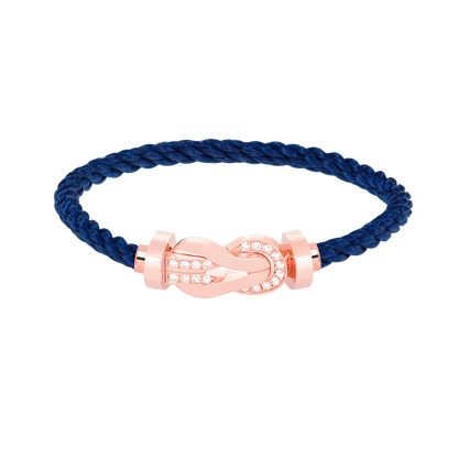 [✨ROSE✨]CHANCE LARGE 8 FIGURE BUCKLE HALF DIAMOND BRACELET ROSE GOLD