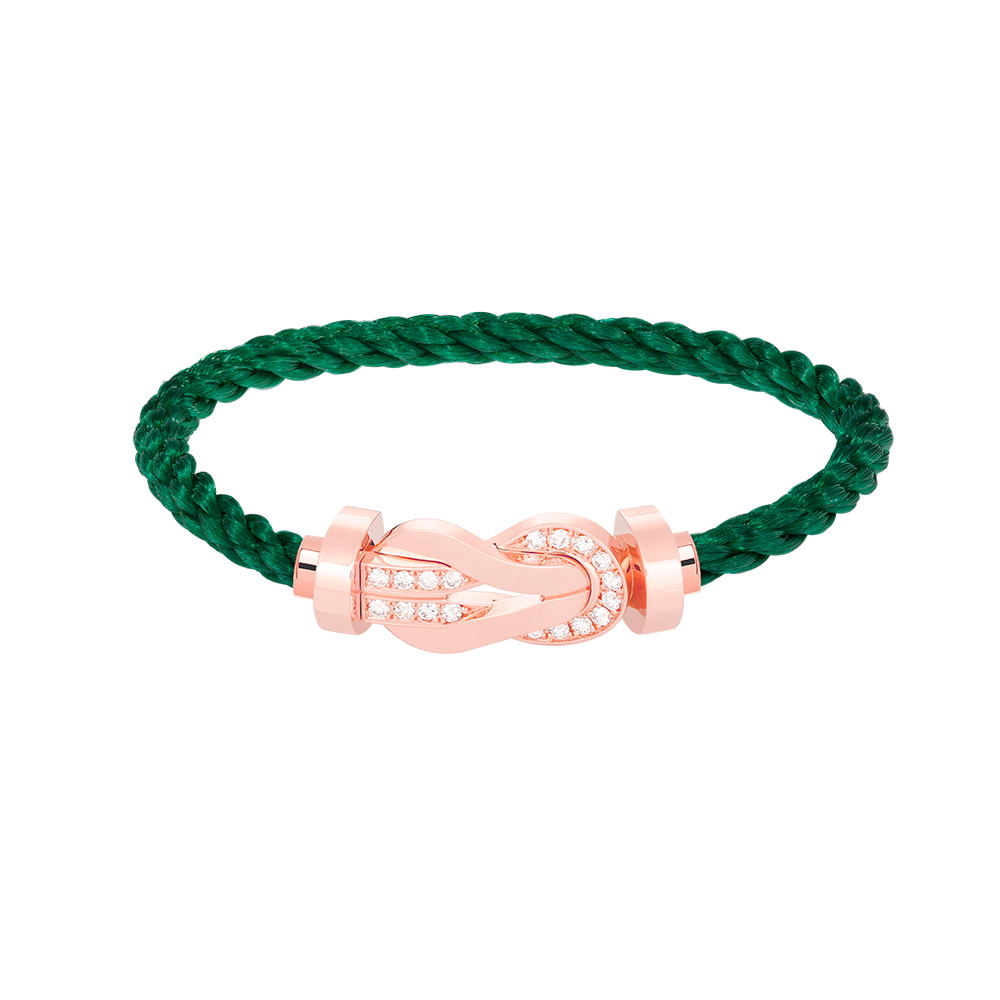 [✨ROSE✨]CHANCE LARGE 8 FIGURE BUCKLE HALF DIAMOND BRACELET ROSE GOLD