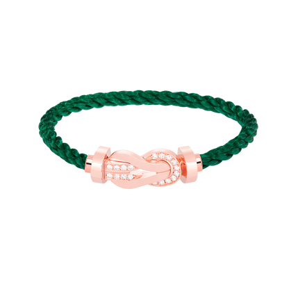 [✨ROSE✨]CHANCE LARGE 8 FIGURE BUCKLE HALF DIAMOND BRACELET ROSE GOLD