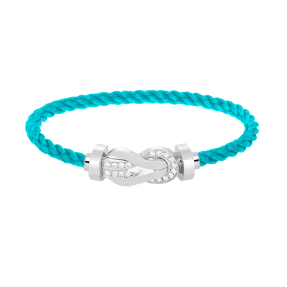 [✨ROSE✨]CHANCE LARGE 8 FIGURE BUCKLE HALF DIAMOND BRACELET SILVER