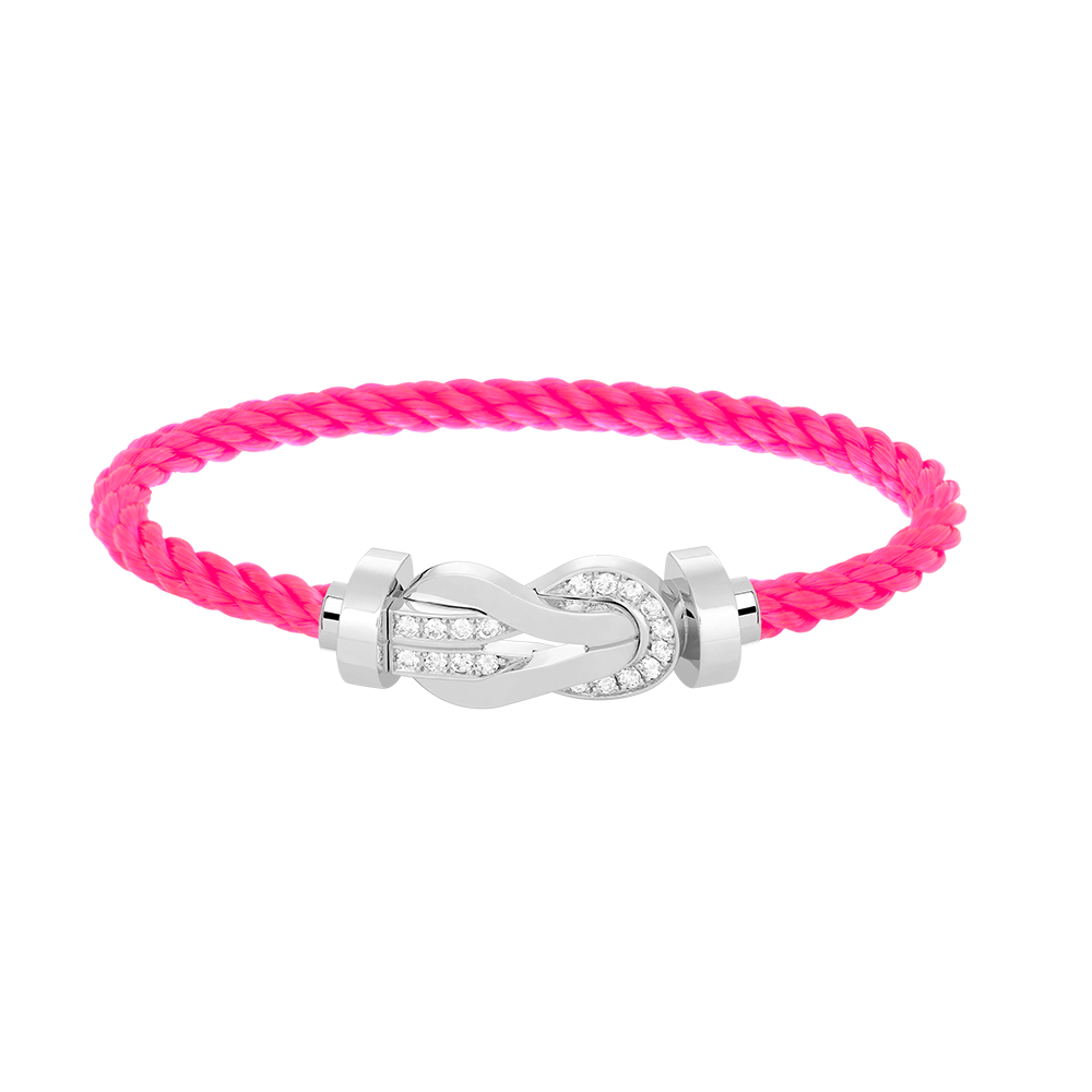 [✨ROSE✨]CHANCE LARGE 8 FIGURE BUCKLE HALF DIAMOND BRACELET SILVER
