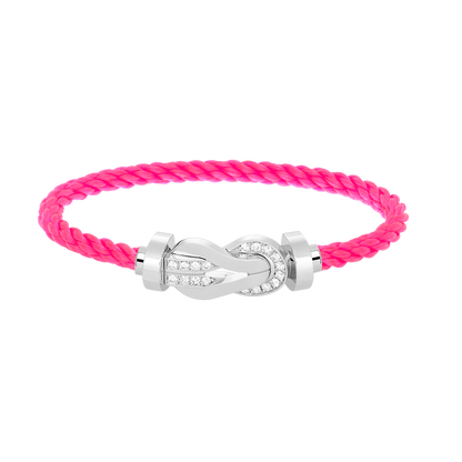 [✨ROSE✨]CHANCE LARGE 8 FIGURE BUCKLE HALF DIAMOND BRACELET SILVER