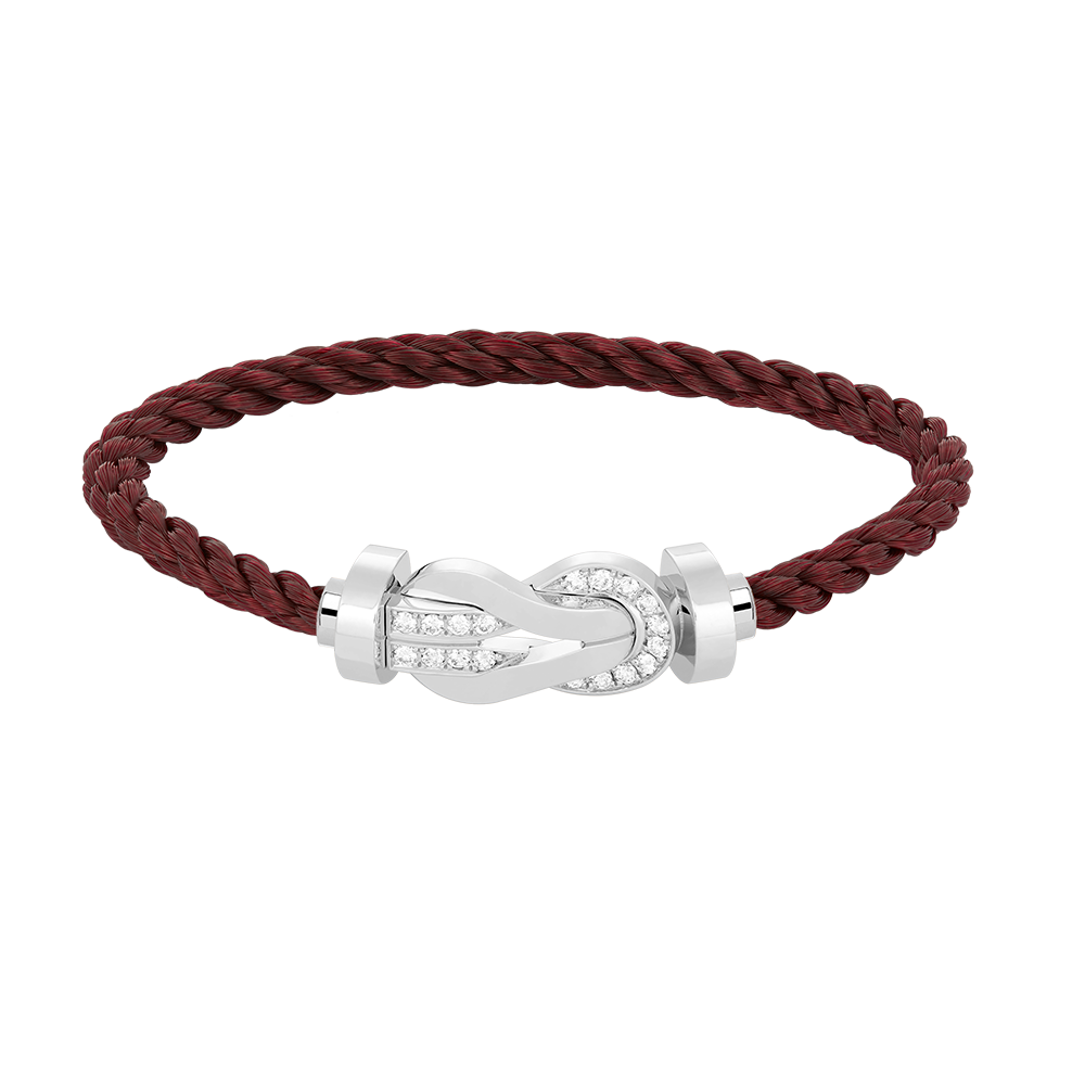 [✨ROSE✨]CHANCE LARGE 8 FIGURE BUCKLE HALF DIAMOND BRACELET SILVER