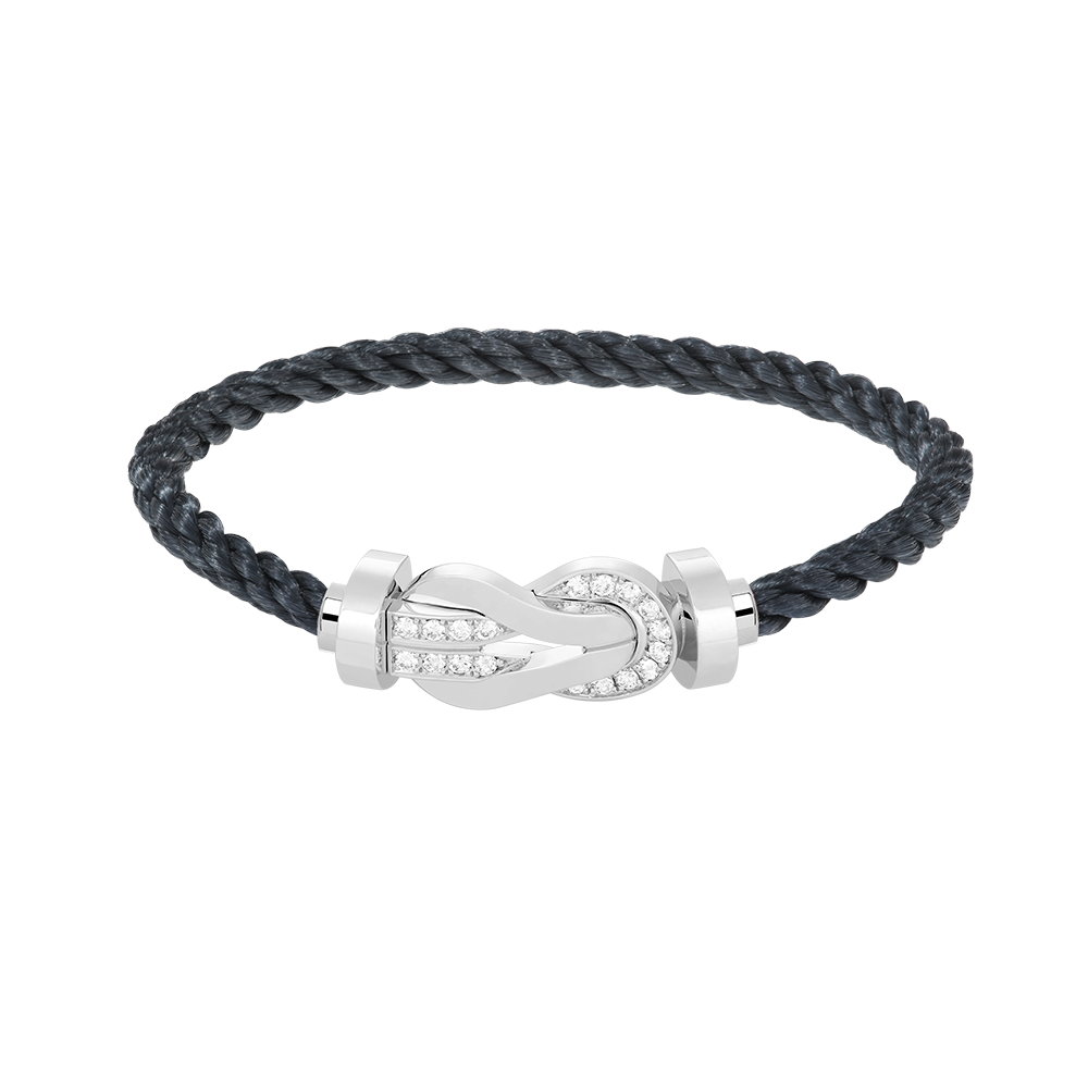 [✨ROSE✨]CHANCE LARGE 8 FIGURE BUCKLE HALF DIAMOND BRACELET SILVER