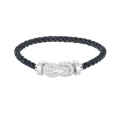[✨ROSE✨]CHANCE LARGE 8 FIGURE BUCKLE HALF DIAMOND BRACELET SILVER