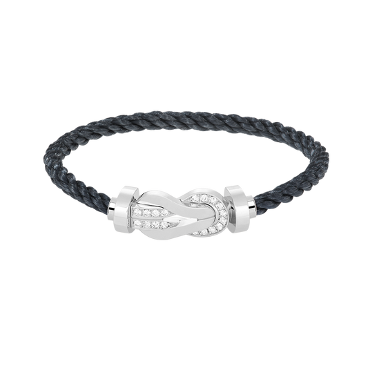 [✨ROSE✨]CHANCE LARGE 8 FIGURE BUCKLE HALF DIAMOND BRACELET SILVER