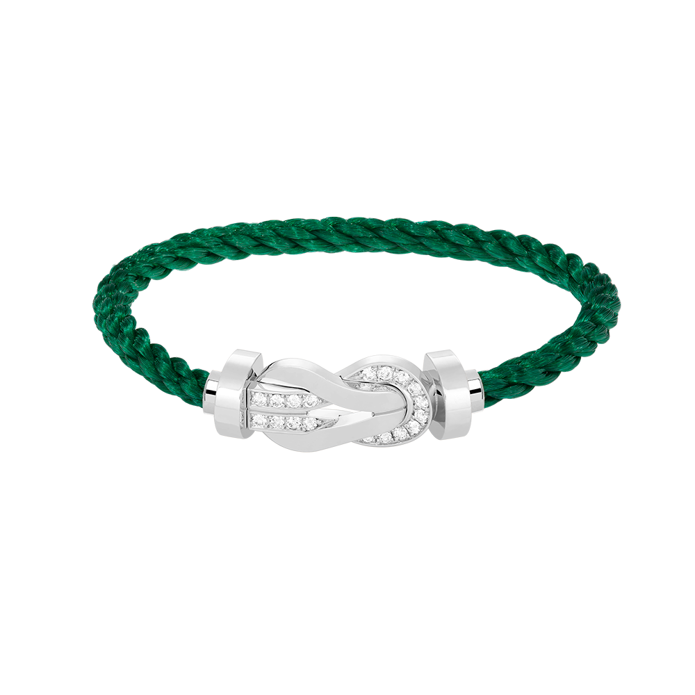 [✨ROSE✨]CHANCE LARGE 8 FIGURE BUCKLE HALF DIAMOND BRACELET SILVER