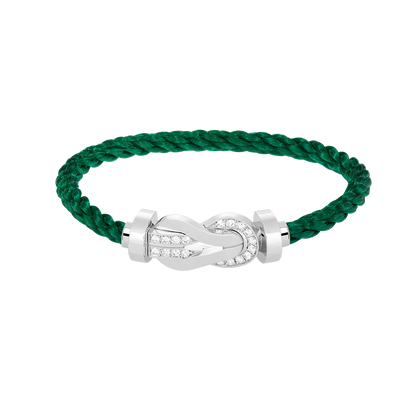 [✨ROSE✨]CHANCE LARGE 8 FIGURE BUCKLE HALF DIAMOND BRACELET SILVER