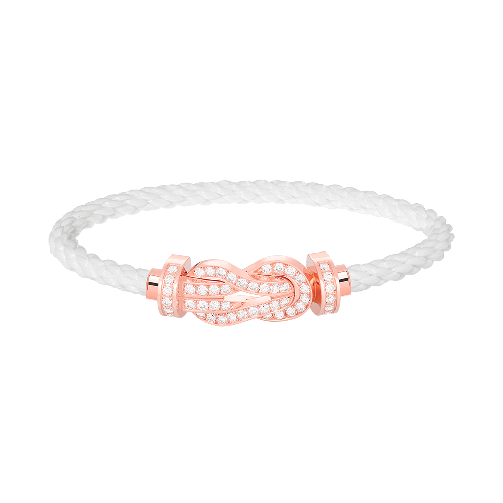 [✨ROSE✨]CHANCE LARGE 8 FIGURE BUCKLE FULL DIAMOND BRACELET ROSE GOLD