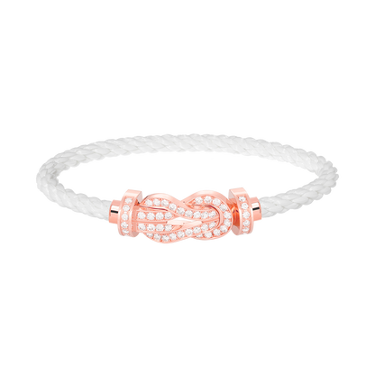 [✨ROSE✨]CHANCE LARGE 8 FIGURE BUCKLE FULL DIAMOND BRACELET ROSE GOLD