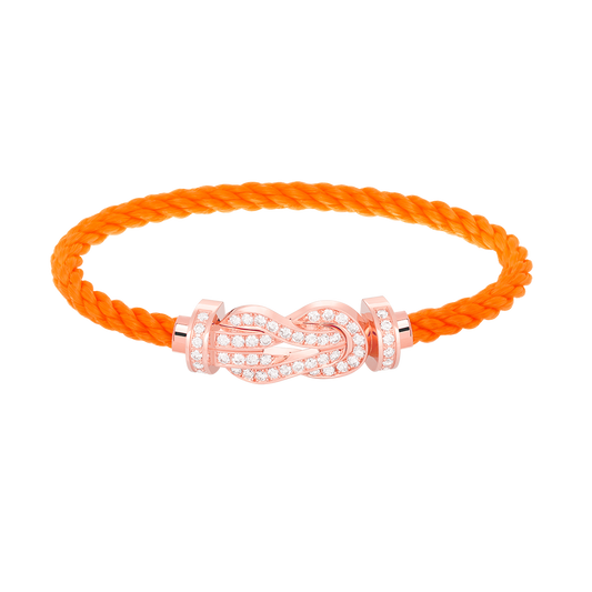 [✨ROSE✨]CHANCE LARGE 8 FIGURE BUCKLE FULL DIAMOND BRACELET ROSE GOLD