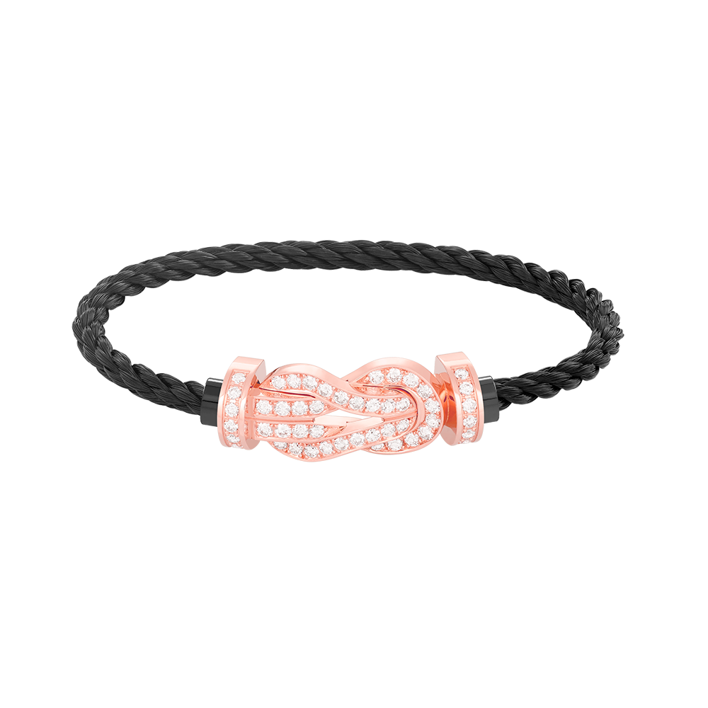 [✨ROSE✨]CHANCE LARGE 8 FIGURE BUCKLE FULL DIAMOND BRACELET ROSE GOLD