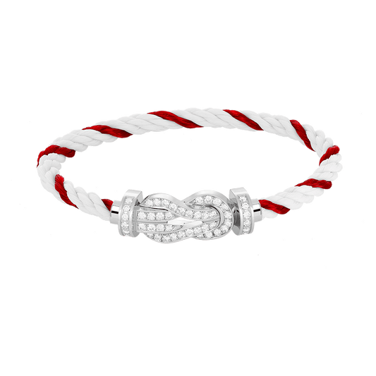 [✨ROSE✨]CHANCE LARGE 8 FIGURE BUCKLE FULL DIAMOND BRACELET SILVER