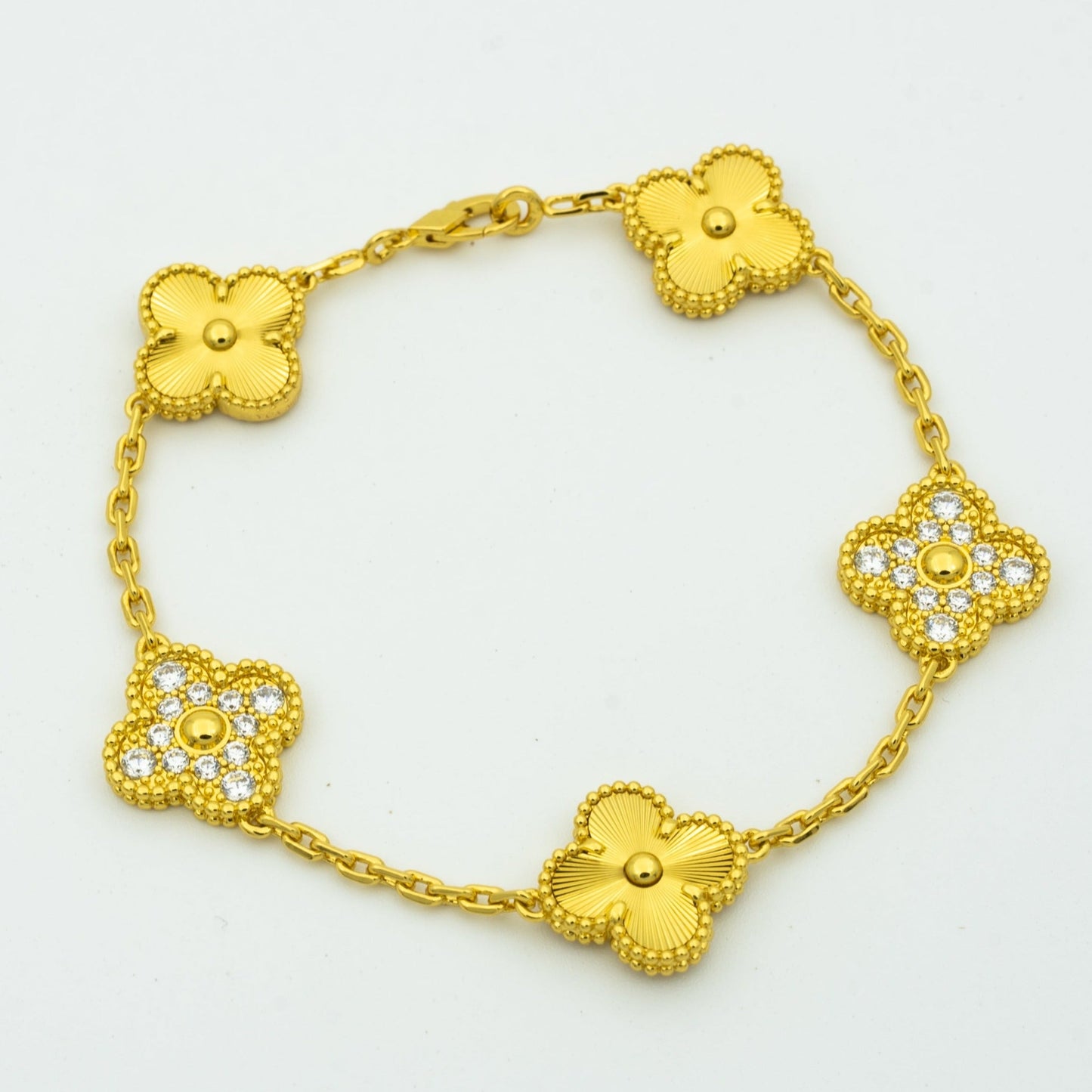 [✨ROSE✨]CLOVER BRACELET 5 MOTIFS GOLD DIAMOND