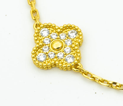 [✨ROSE✨]CLOVER BRACELET 5 MOTIFS GOLD DIAMOND