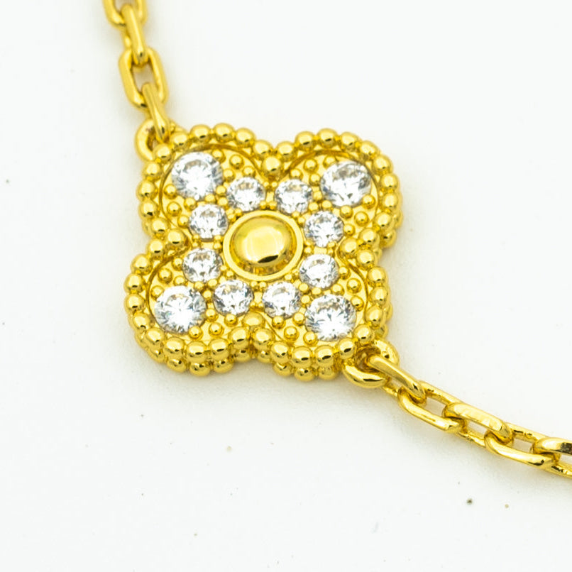 [✨ROSE✨]CLOVER BRACELET 5 MOTIFS GOLD DIAMOND