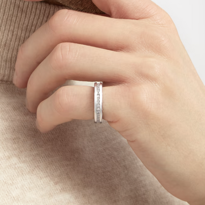 [✨ROSE✨]ZERO 1 ONE-BAND PAVED DIAMONDS ON THE SPIRAL RING