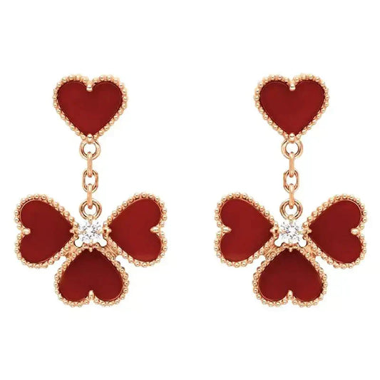 [✨ROSE✨]SWEET CLOVER CARNELIAN EARRINGS