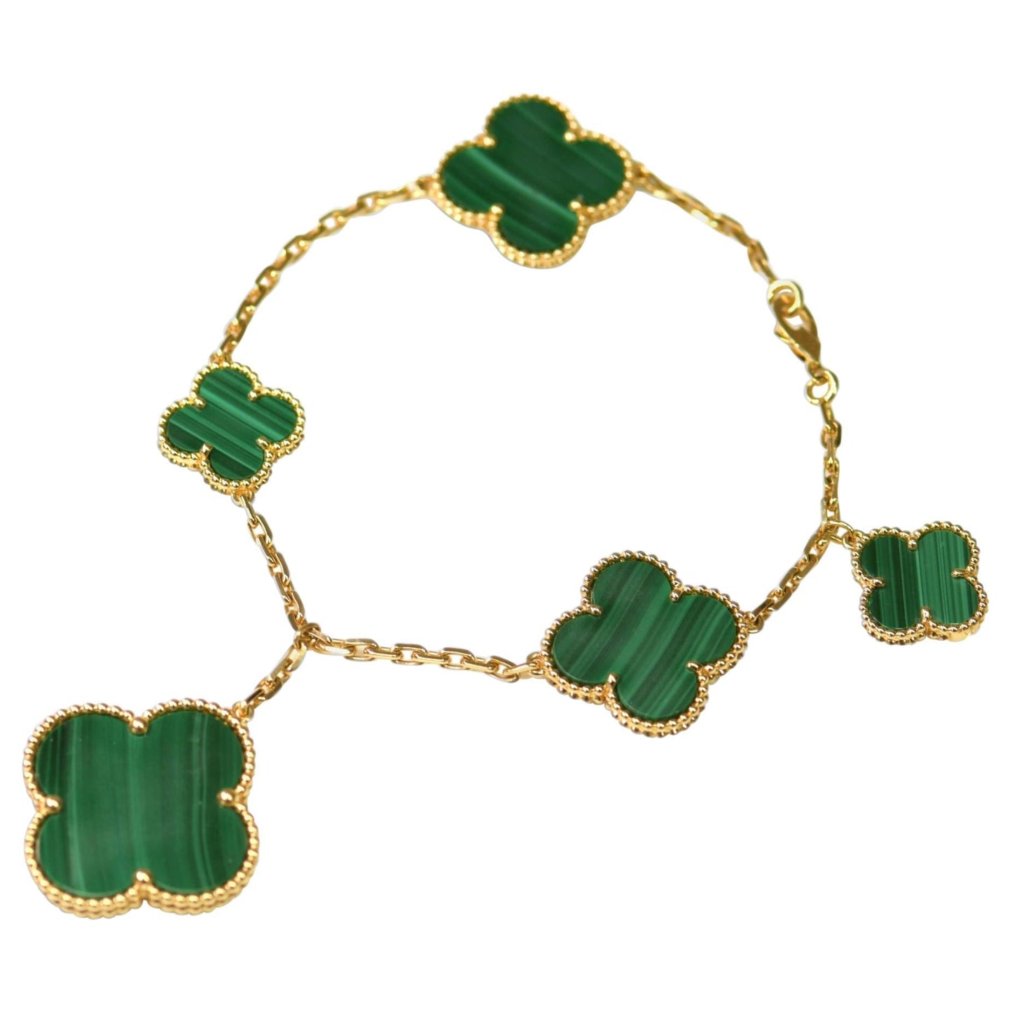 [✨ROSE✨]MAGIC CLOVER MALACHITE GOLD BRACELET 5 MOTIFS