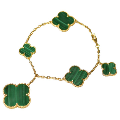 [✨ROSE✨]MAGIC CLOVER MALACHITE GOLD BRACELET 5 MOTIFS