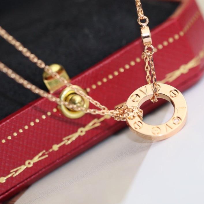 [✨ROSE✨]LOVE NECKLACE ADJUSTABLE ROSE GOLD 2 DIAMOND