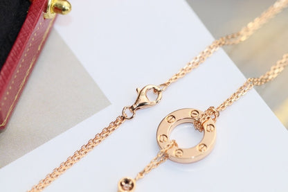 [✨ROSE✨]LOVE NECKLACE ADJUSTABLE ROSE GOLD 2 DIAMOND