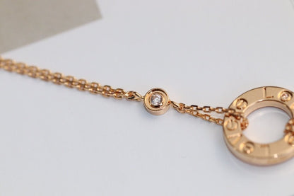 [✨ROSE✨]LOVE NECKLACE ADJUSTABLE ROSE GOLD 2 DIAMOND