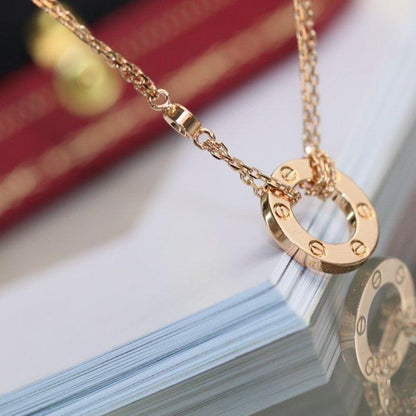 [✨ROSE✨]LOVE NECKLACE ADJUSTABLE ROSE GOLD 2 DIAMOND