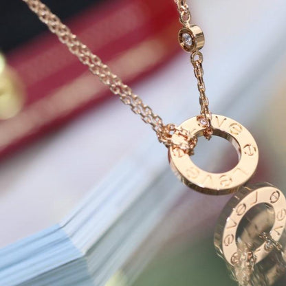 [✨ROSE✨]LOVE NECKLACE ADJUSTABLE ROSE GOLD 2 DIAMOND