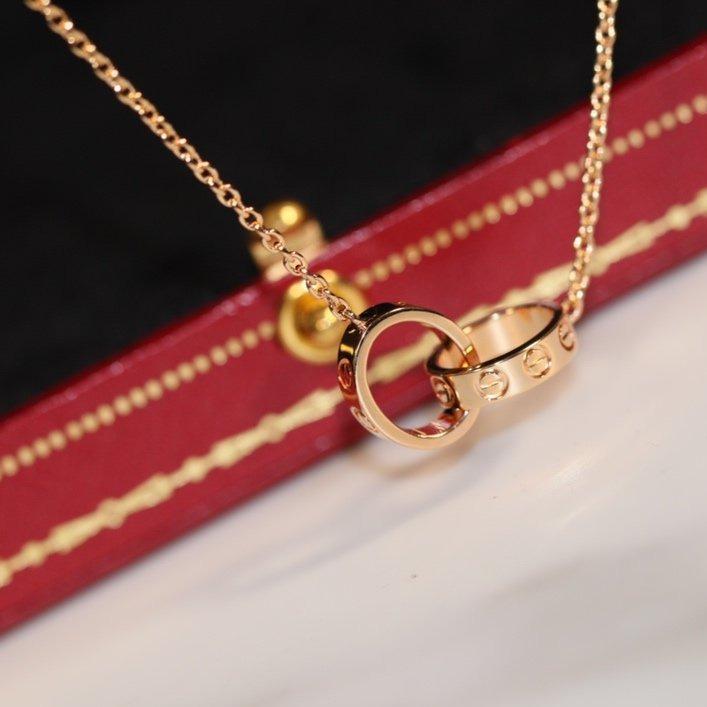 [✨ROSE✨]LOVE NECKLACE PINK GOLD AND SILVER