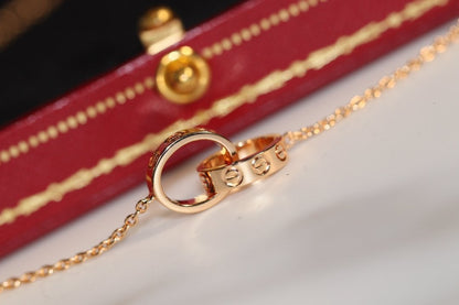 [✨ROSE✨]LOVE NECKLACE PINK GOLD AND SILVER