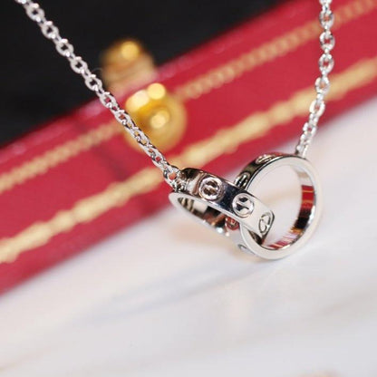 [✨ROSE✨]LOVE NECKLACE PINK GOLD AND SILVER