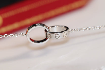 [✨ROSE✨]LOVE NECKLACE PINK GOLD AND SILVER