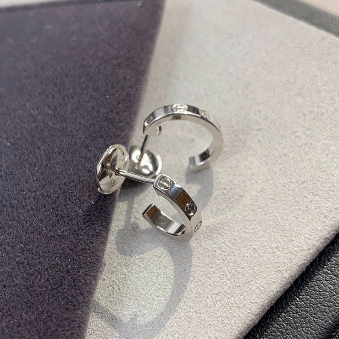 [✨ROSE✨]LOVE EARRINGS 2.65MM SILVER