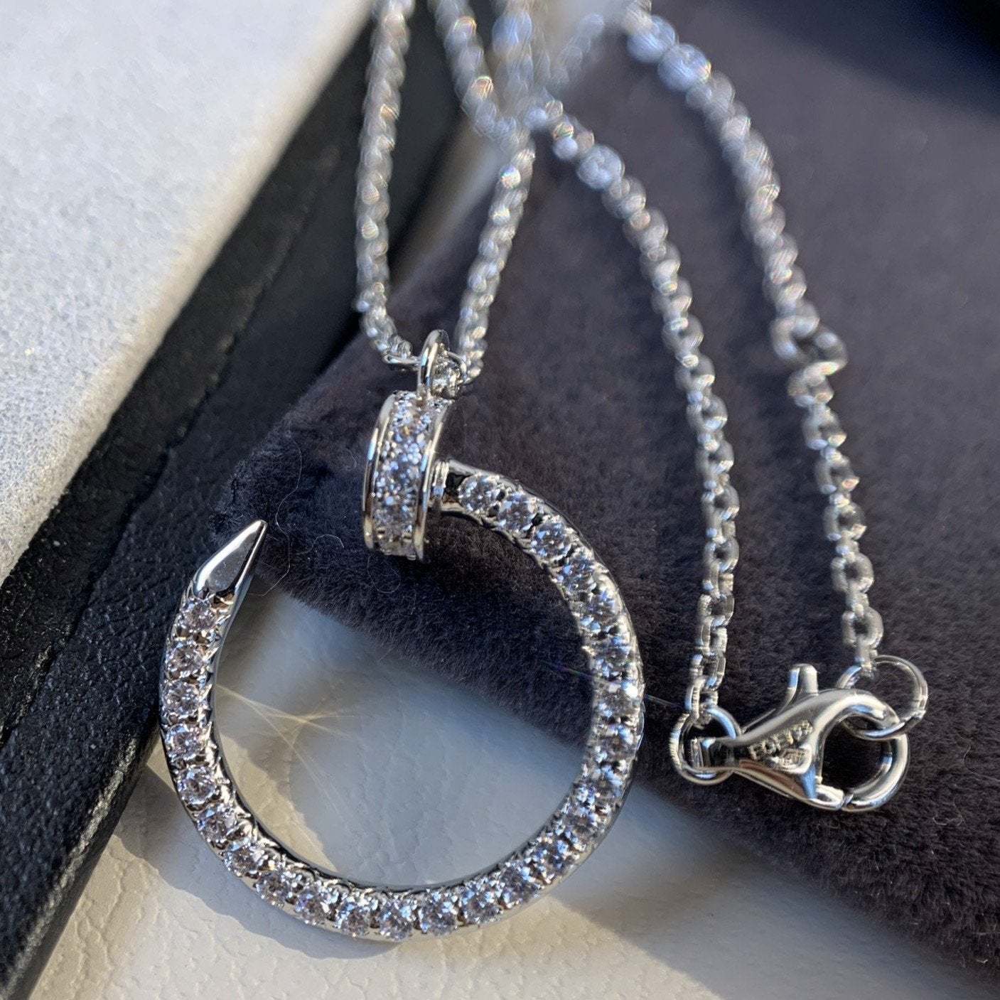 [✨ROSE✨]JUSTE NECKLACE SILVER DIAMONDS