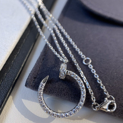 [✨ROSE✨]JUSTE NECKLACE SILVER DIAMONDS