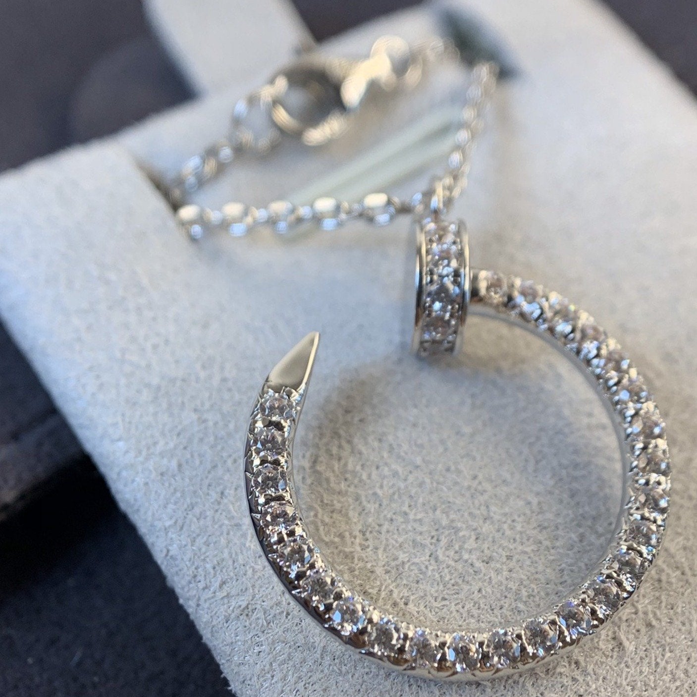 [✨ROSE✨]JUSTE NECKLACE SILVER DIAMONDS