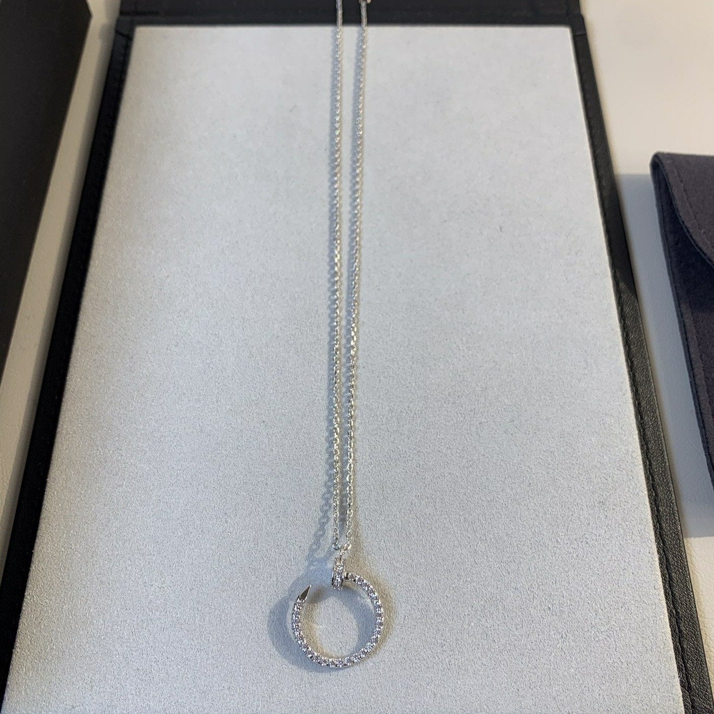 [✨ROSE✨]JUSTE NECKLACE SILVER DIAMONDS