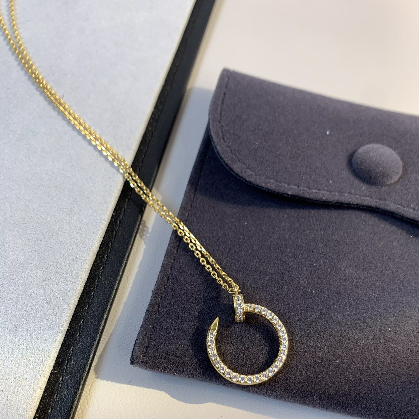 [✨ROSE✨]JUSTE NECKLACE GOLD DIAMONDS