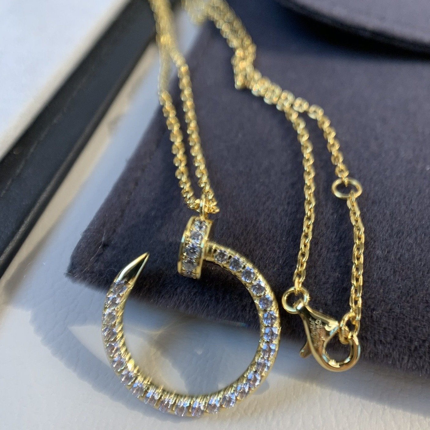 [✨ROSE✨]JUSTE NECKLACE GOLD DIAMONDS