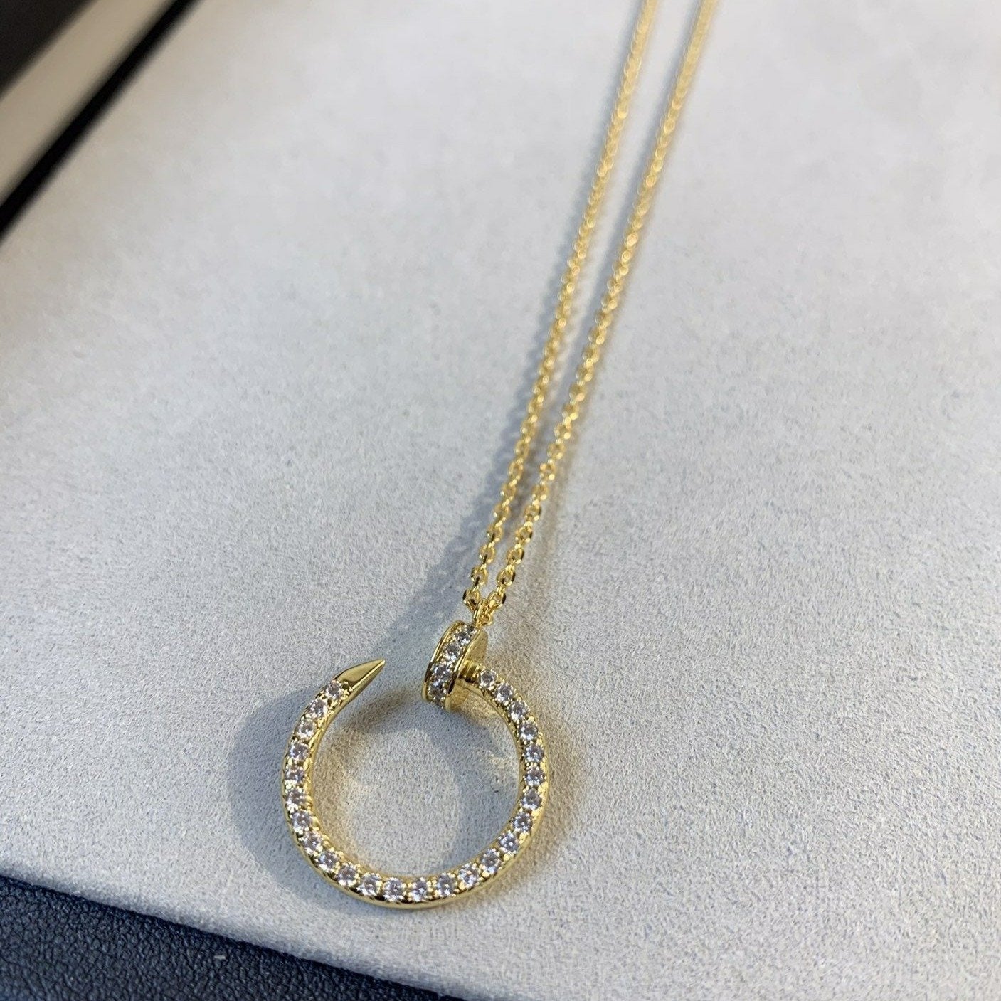 [✨ROSE✨]JUSTE NECKLACE GOLD DIAMONDS