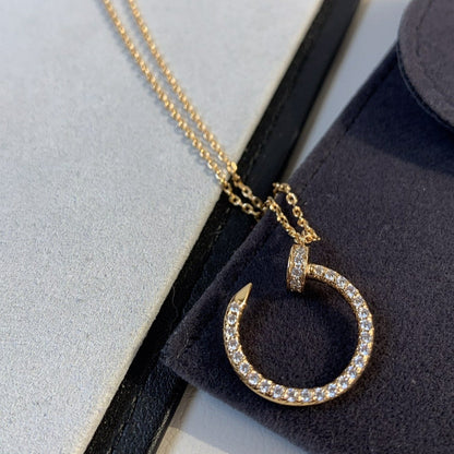 [✨ROSE✨]JUSTE NECKLACE PINK GOLD DIAMONDS